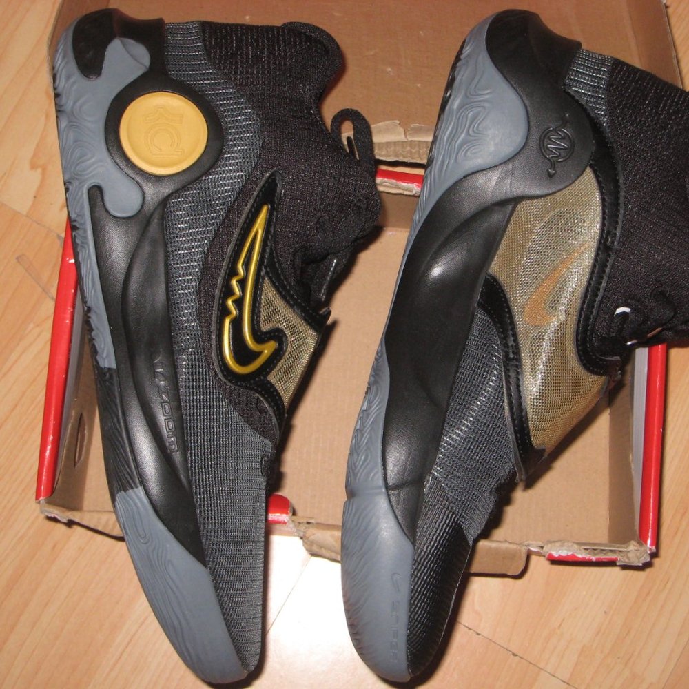 NIKE KD 5 TREY BLACK/METALLIC GOLD SIZE 10.5 BRAND NEW (DD9538-010) NO BOX - Picture 2 of 5